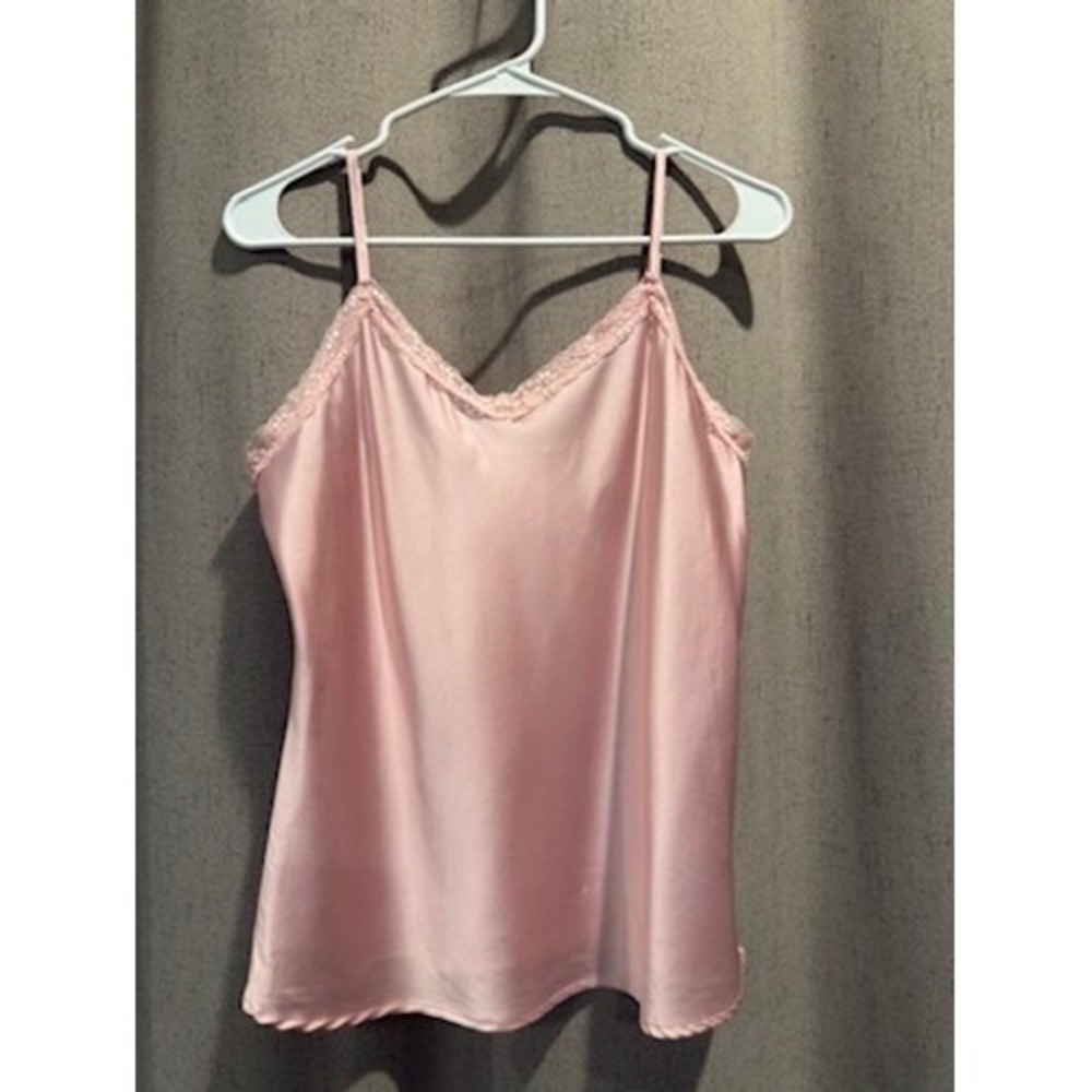 Wild Love Cami Top Womens Large Pink Excellent Lace Trim Satin - Picture 2 of 5